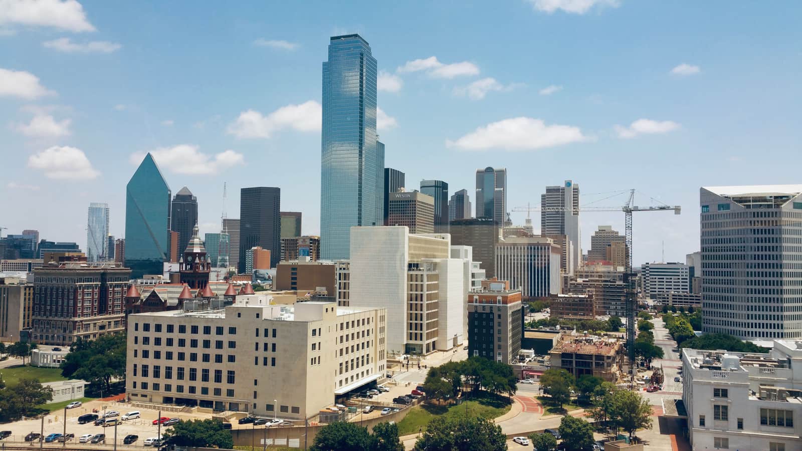 The Dallas skyline on a clear day.