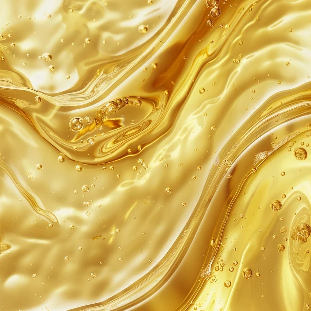 Golden treatment oil texture, of the kind used to seal a body polish.